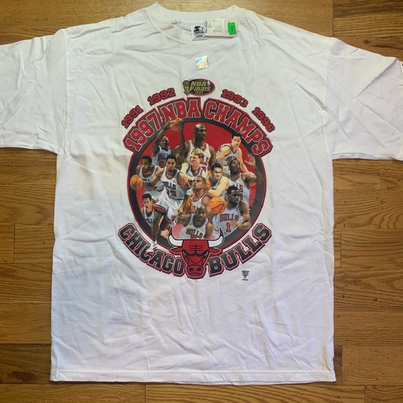 MOVING SALE -NWT VTG 97 Chicago Bulls Starter Championship Shirt -OFFERS/BUNDLES - Picture 3 of 8